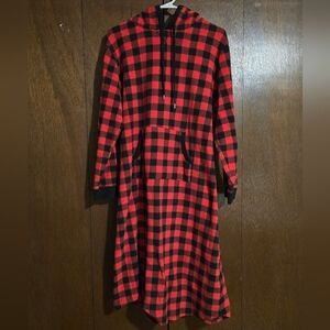 Women's Cuddl Duds Fleece Midi Lounger Buffalo Plaid